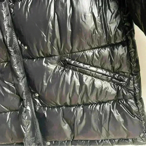 MANGO Quilted Puffer Winter Jacket 'Aspen' Shiny Black size S - Picture 8 of 16